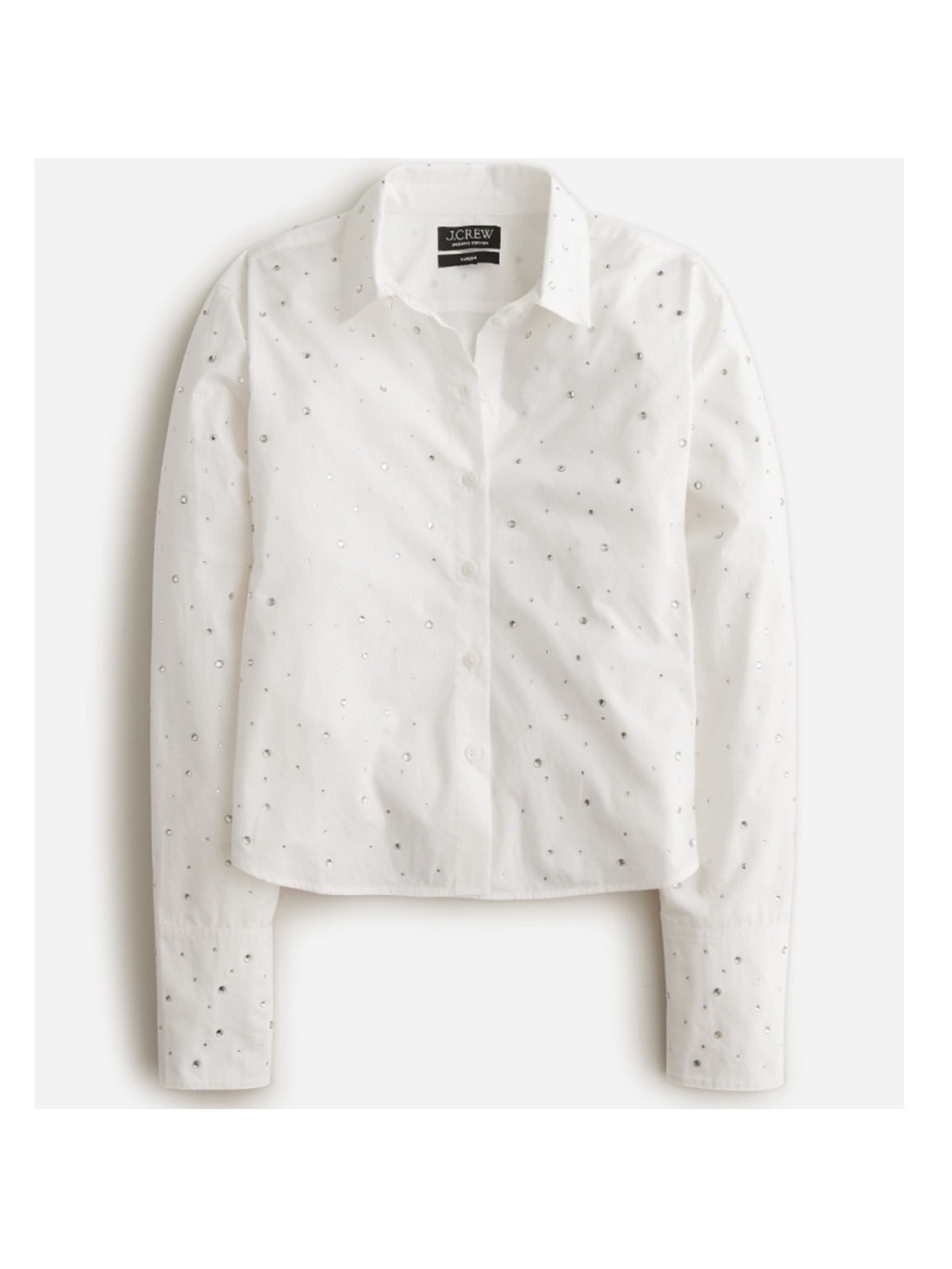 J. Crew Cropped Garçon Shirt with Crystals